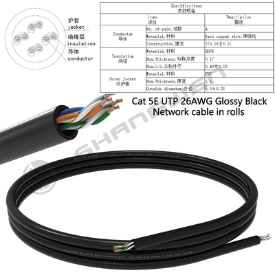 Cat5E 26awg UTP OEM Network Ethernet Cable  Pure Cooper 4 Pairs RJ45  Bare Copper 4pair CE UL 100% Oxygen-free Copper Cat5e UTP