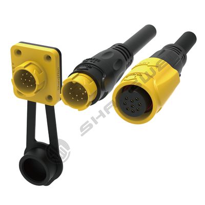 M19 Series Industrial 9 Pin Female Male Plug Signal Connector Black Push-Pull Self-Locking 9 Pin Industrial Connectors