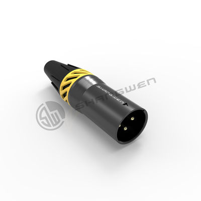 Siyah Küçük Güçlü XLR Bağlantısı Su geçirmez IP65 Bağlantısı 3 Pin Erkek Fiş