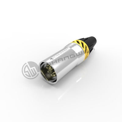 7.5A XLR Bağlayıcısı 5 Pin Su geçirmez IP65 Gümüş Erkek Plug Audio için