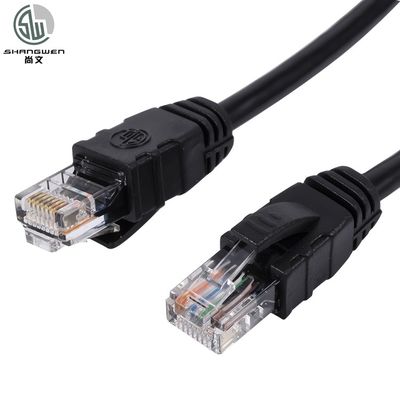 Yuvarlak Cat6a UTP Patch Cord 24AWG 4 Çift Siyah / Gary 4P PVC Ethernet Kablosu
