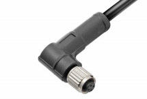 M5 Çaplı Kadın Overmolded Plug Connector 3/4pin Siyah 20A Lehim IP67