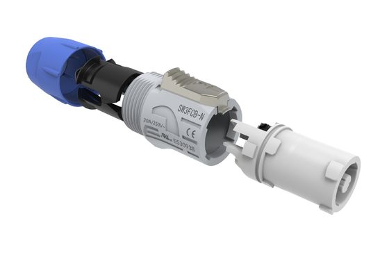 Su geçirmez dairesel konnektör 3 Pin Dairesel Güç Konnektörü Elektrik Powercon Erkek PA6 Malzemesi