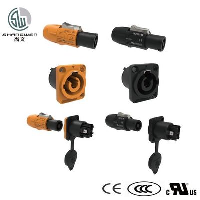 Endüstriyel Elektronik Aksesuarları için LED Ekran Bağlantısı 250V 3Pin Erkek Mavi LED Powercon Şasi Fiş Bağlantısı