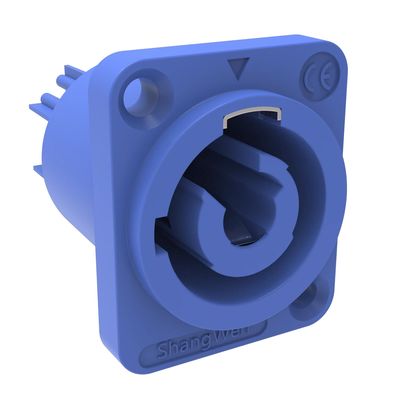 Poweron LED Ekran Ekran Ses Bağlantısı Soket 20A Mavi 3 Kadın Panel Montajı IP44
