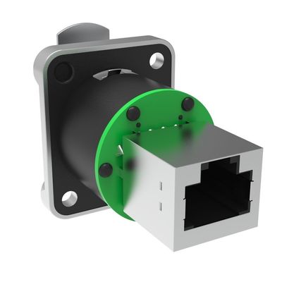 Panel Mount Su geçirmez Rj45 Ağ Bağlantısı Sağ Köşeli Kalkan Kadın RJ45 Bağlantısı