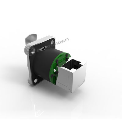 Kadın D-Style 8 Pin RJ45 Ethernet Şasi Bağlayıcısı İçişleri Kullanımı IP44 PA66 Havacılık Sinyali Bağlayıcısı