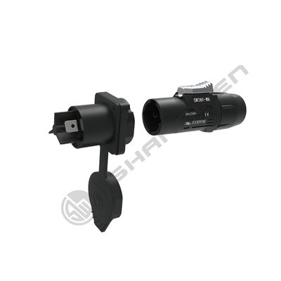 Dış Powercon Bağlayıcısı Su geçirmez Erkek Kadın Plug Bağlayıcısı IP65 Dış Panel Montaj Güç Soketi LED Ekranı ile 3 Pin Erkek Ses Bağlayıcısı 20A Şasi Soketi