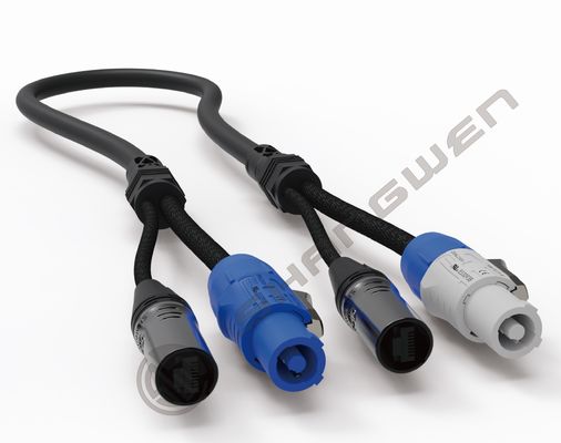 XLR Dişi ve Erkek Powercon Kombinasyon Kablosu Güç ve 3pin DMX SJT Sinyal Kablosu 2'si 1 Arada Giriş ve Çıkış Güç Hibrit Kablo