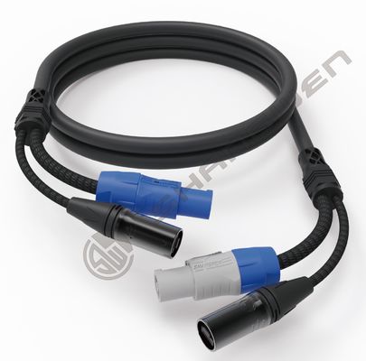 Kadın Erkek Powercon Kombine Kablo 3PIN DMX SJT Sinyal Gücü 2in1 Cat6 RJ45 Cat5E Kalkanlı CAT6a Cat5e Ağ Kablosu
