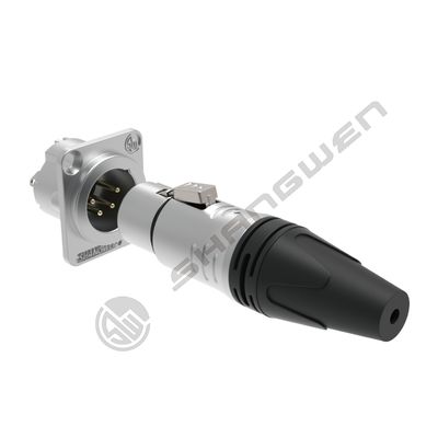 4-Pin XLR Montaj Konnektörü İç Mekan Ses IP40 Koruması 4-Kutuplu Kablosuz DMX Kablo Konnektörleri Gümüş XLR Dişi Erkek Konnektör