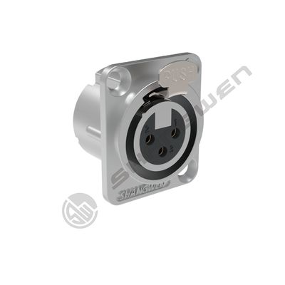 İçeride Su geçirmez 10A Rated Gümüş kaplamalı 3-Pin XLR Kadın Bağlantı Paneli Mikrofon Montajı Ses Hoparlörü Adaptörü Değiştiricisi