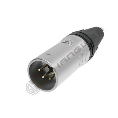 4-Kutuplu XLR 4P Dişi Konnektör İç Mekan Ses IP40 Koruması Gümüş Kaplama Kontak Nikel Kaplama Gövde Anma Akımı 7.5a