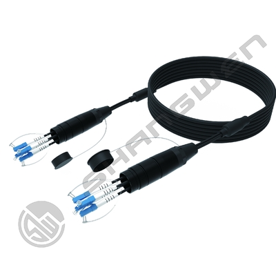 Dış Mekan Ağları 50M Uzunluk Tek Modlu TPU Su Geçirmez Fiber Optik Kablo Makara Makarası LC-LC Konnektörlü OM2/OM3/OM4