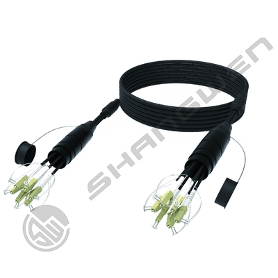 SC/LC/FC Bağlantısı ve 4/6/8 çekirdekli Portatif Fiber Optic Kablo Bobonu Multimode OM2/OM3/OM4 Kablo Davul