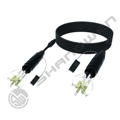 OM2/OM3/OM4 Fiber Kategorisi TPU Zırhlı Jumper LC FC SC ST Çok Modlu Fiber Optik CL3 Ağ Kablosu Siyah Renkte Çekirdekler