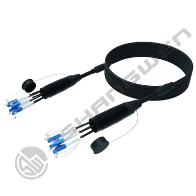 LC SC FC İletişim Kabloları TPU Su Geçirmez LC-LC Tek Modlu Zırhlı PDLC Fiber Optik Yama Kablosu Makarası 4/6/8 Çekirdek