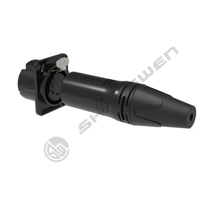 Mini 5-Pin XLR Male Audio Connector IP40 Indoor Shell with Gold Contacts Black Microphone Audio Cable Connector Plug