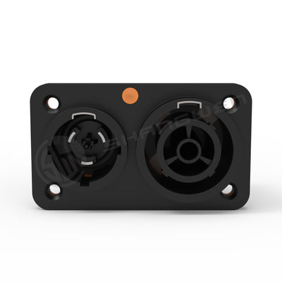 Ip65 Outdoor Power Female Chassis Connector Triple Core 2-in-1 Electrical Connection Lockable for Secure Wiring for Outdoor