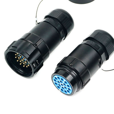 19-Core Male Female Aviation Plug Gold-Plated Copper Needle Stage Light Signal  Waterproof Plug with Distribution Box