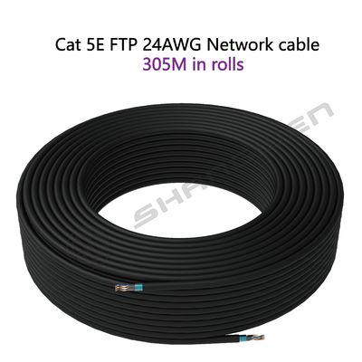 CAT5E FTP Internet Cable RJ45 Cat5e 24AWG FTP 4pair Copper CE UL Multiple Twist Soft CAT5e Outdoor COPPER Ethernet Cable Reel
