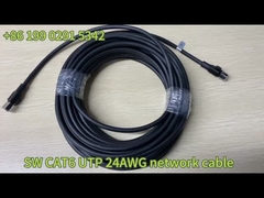 Yuvarlak Cat6a UTP Patch Cord 24AWG 4 Çift Siyah / Gary 4P PVC Ethernet Kablosu